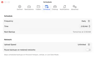 Seyvd schedule settings on Mac
