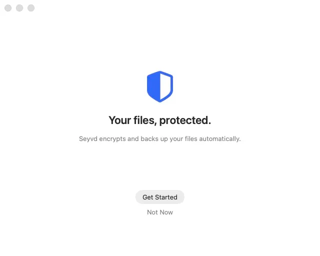 The first screen in the Seyvd setup assistant